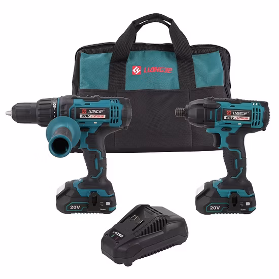 Liangye Battery Power Tool Combo Kits 18V Cordless Electric Impact Driver and Hammer Drill